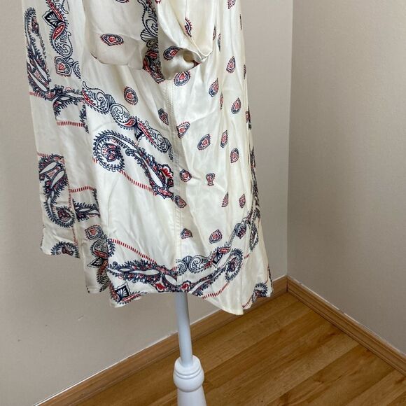 J. Crew Drapey Paisley Long Sleeve Button Up Shirt Size XL Buttermilk - Picture 2 of 9